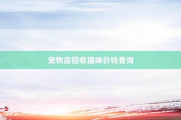 宠物店回收猫咪价钱查询